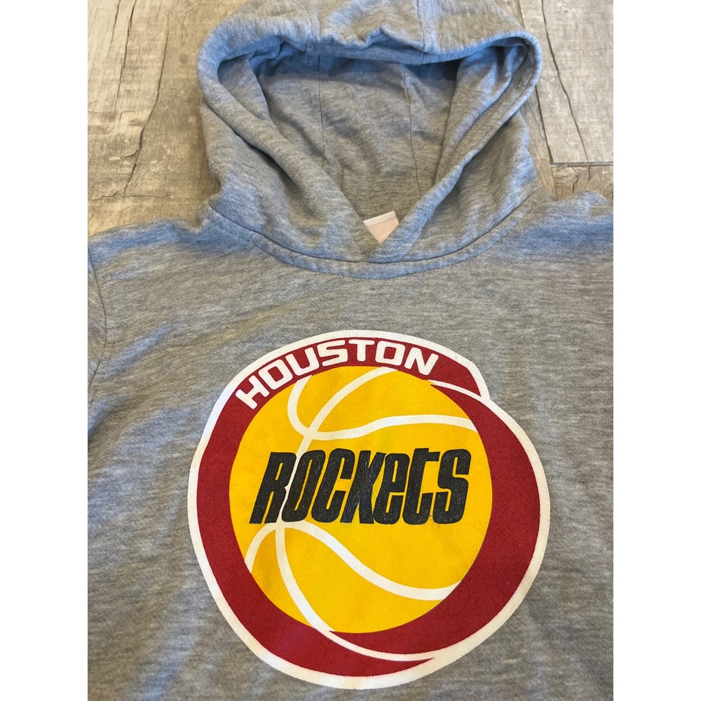 Mitchell & Ness Houston Rockets Kids Gray Pullover Hoodie Size Small 8 NBA